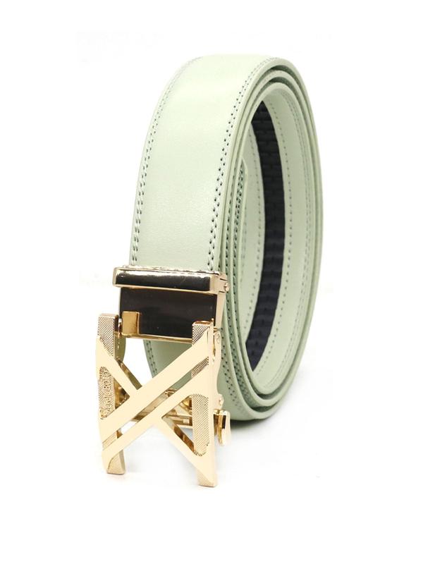 Solid Color Automatic Buckle Belt, Casual Waistband for Men, Fashion Belt for Daily Clothing Decoration, Trendy All-match & Exquisite Belt for Birthday Gift