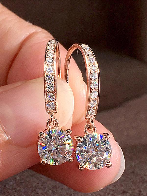 Rhinestone Decorated Dangle Earrings (1 Pair), Elegant Jewelry for Women for Party, Daily Clothing Decor, Wedding Engagement Anniversary Party Jewelry Gifts