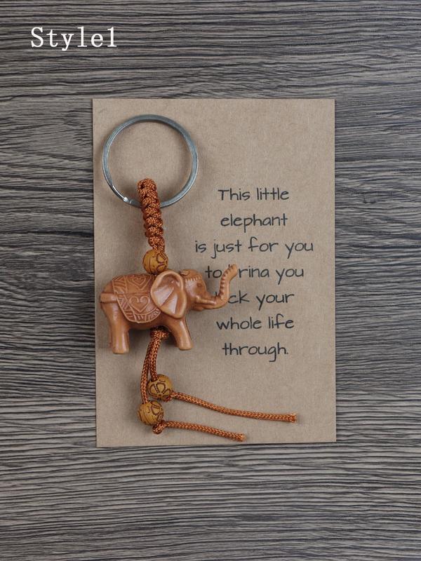 Cute Elephant Turtle Design Keychain, Vintage Braided Keychain for Car Keys, Fashion Accessories for Women & Men