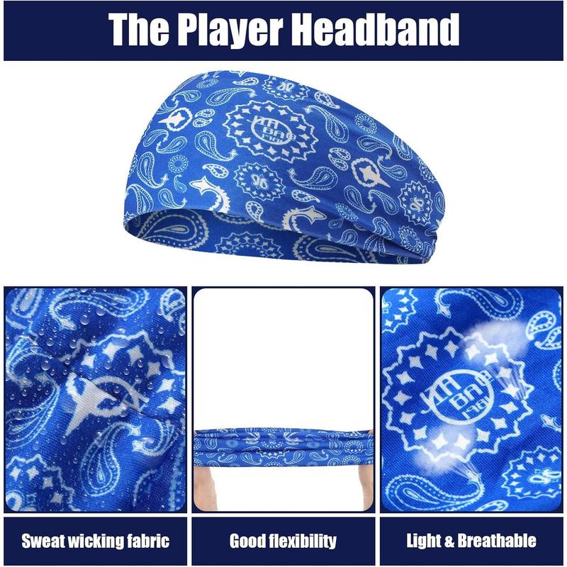 Sweatbands for Men Workout Sport Headbands for Men Camo Headband Sweat Absorbing Headband Wide Sweatband for Head Basketball Football Cycling Running Yoga, 4.7 x 9.8 Inch