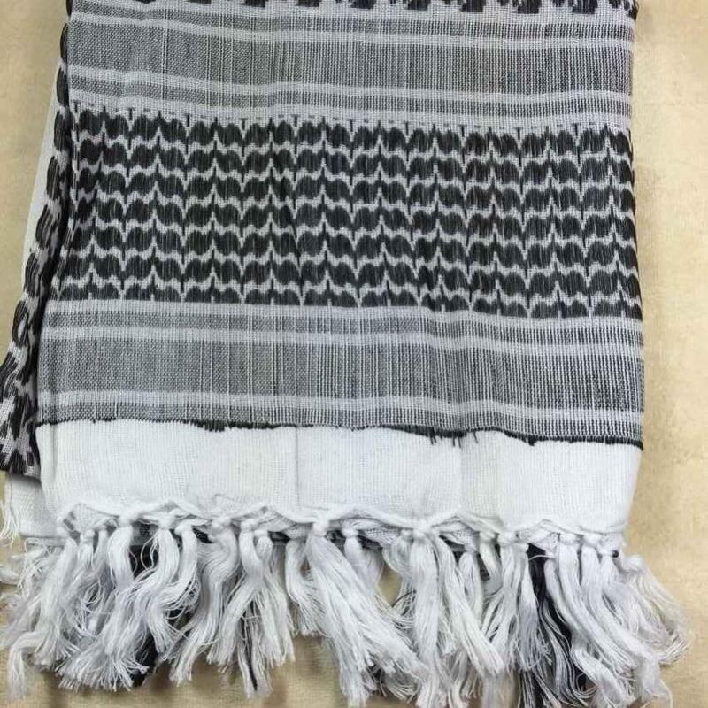 100% Cotton Shemagh Scarf Arab Tactical Desert Thickened Scarf Wrap for Women and Men