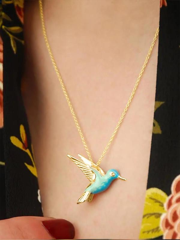 Cute Bird Design Pendant Necklace For Women For Gift, Stainless Steel Jewelry, Daily Clothing Decoration