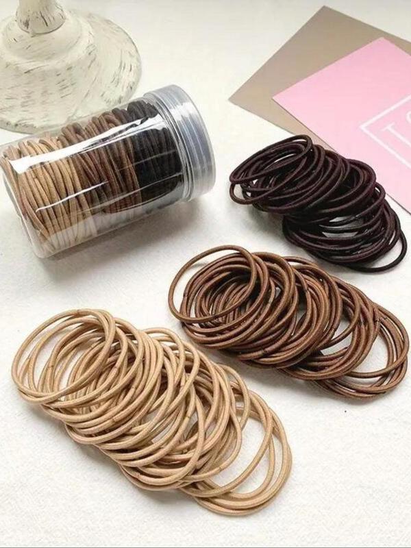 2024 New Style Solid Color Hair Tie, High Elasticity Hair Tie, Casual Simple Hair Accessories for Women & Girls, Minimalist Headwear Suitable for Thick Hair