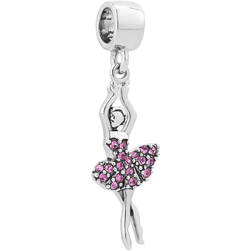 Pink Dancing and Shoes Ballet Dancer Charm Compatible With Pandora Charms Bracelets