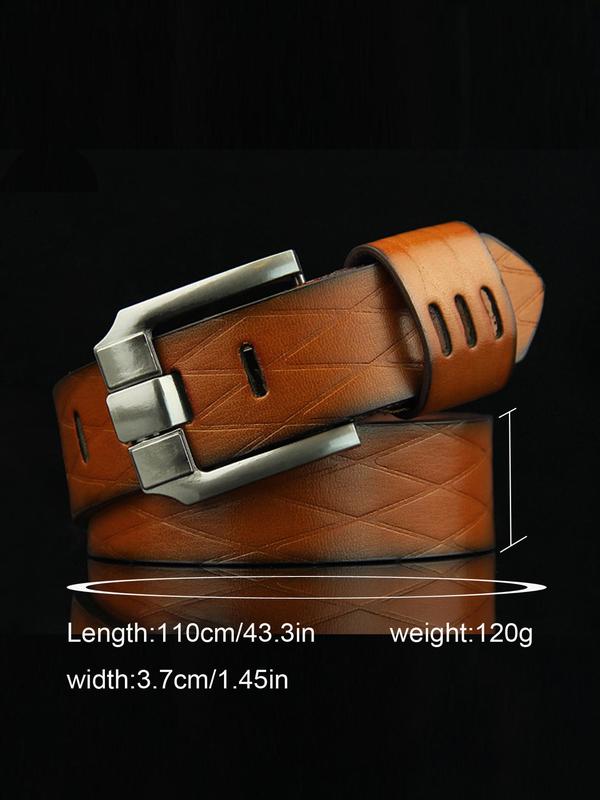 Men's Business Casual Pu Leather Belt, Square Pin Buckle Waist Strap Belt, 2024 New Style Wide Jeans Belts, Ideal Choice for Father's Day Gift for Matching Outfit