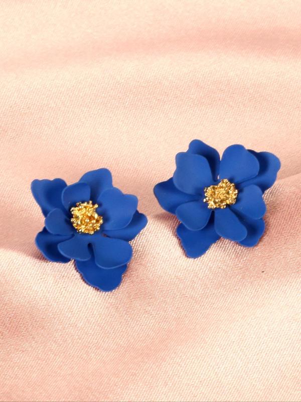 1 Pair Fashion Flower Design Stud Earrings, Casual All-match Jewelry for Girls Gift, Female Classic Fashion Accessories for Daily Wear