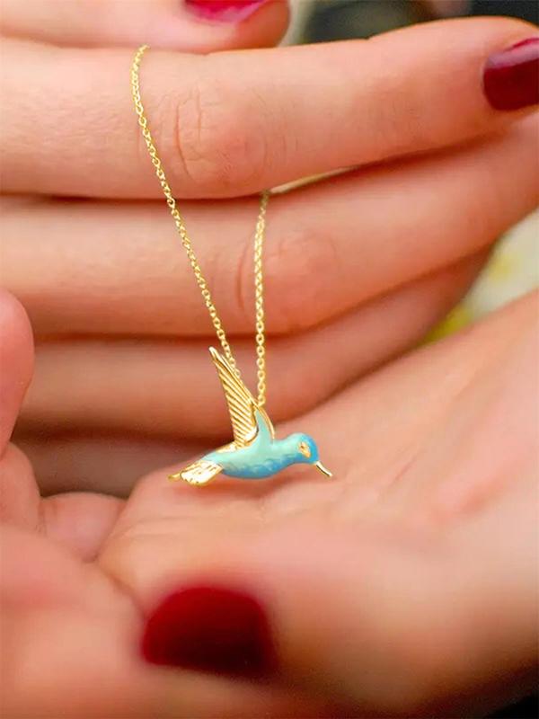 Cute Bird Design Pendant Necklace For Women For Gift, Stainless Steel Jewelry, Daily Clothing Decoration