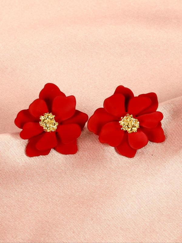 1 Pair Fashion Flower Design Stud Earrings, Casual All-match Jewelry for Girls Gift, Female Classic Fashion Accessories for Daily Wear