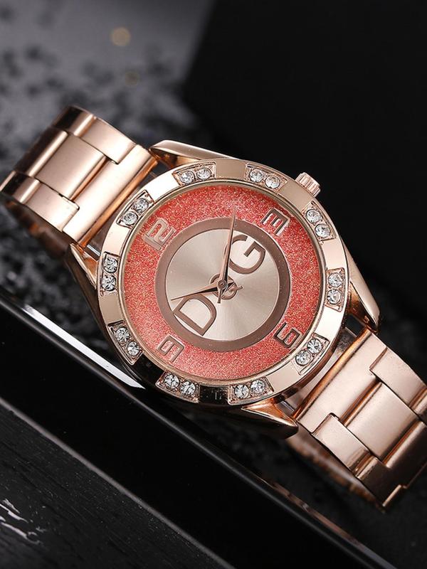 Women's Elegant Fashion Round Dial Analog Quartz Watch, Fashion Watch for Party, Daily Clothing Decor, Trendy All-match & Exquisite Watch for Birthday Gift