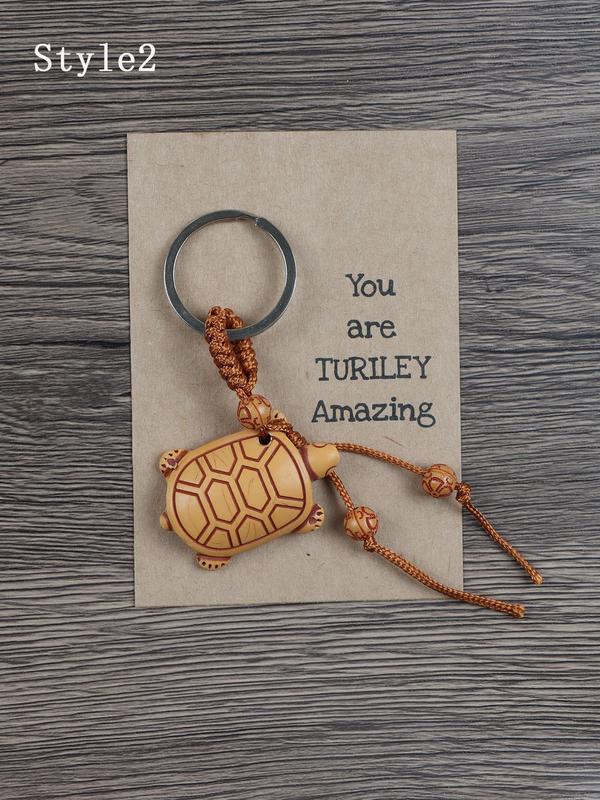 Cute Elephant Turtle Design Keychain, Vintage Braided Keychain for Car Keys, Fashion Accessories for Women & Men