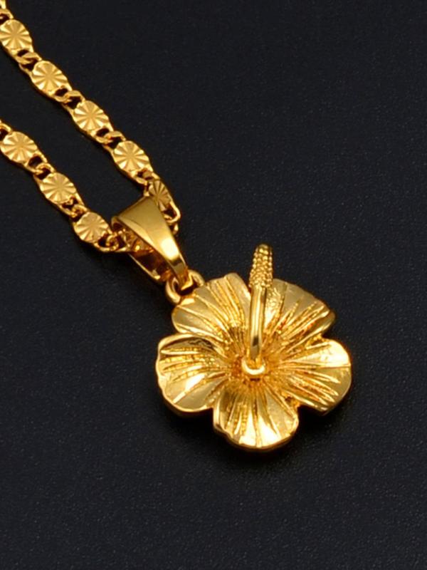 Flower Design Pendant Necklace for Women, Fashion Jewelry for Party, Daily Clothing Decor, Trendy All-match & Exquisite Jewelry for Birthday Gift