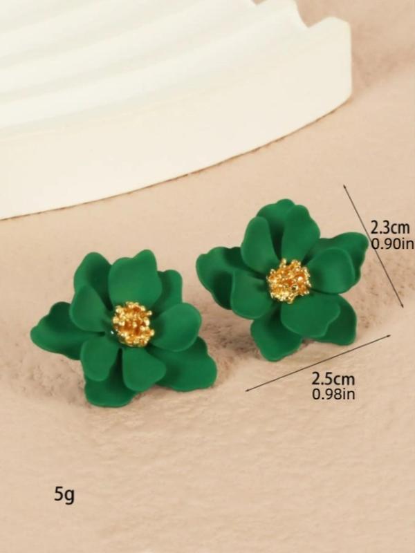 1 Pair Fashion Flower Design Stud Earrings, Casual All-match Jewelry for Girls Gift, Female Classic Fashion Accessories for Daily Wear