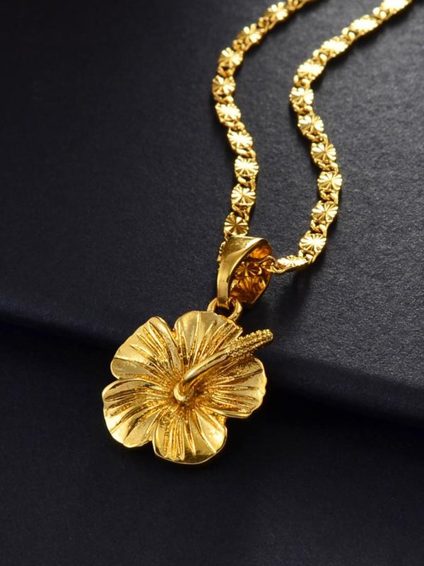 Flower Design Pendant Necklace for Women, Fashion Jewelry for Party, Daily Clothing Decor, Trendy All-match & Exquisite Jewelry for Birthday Gift