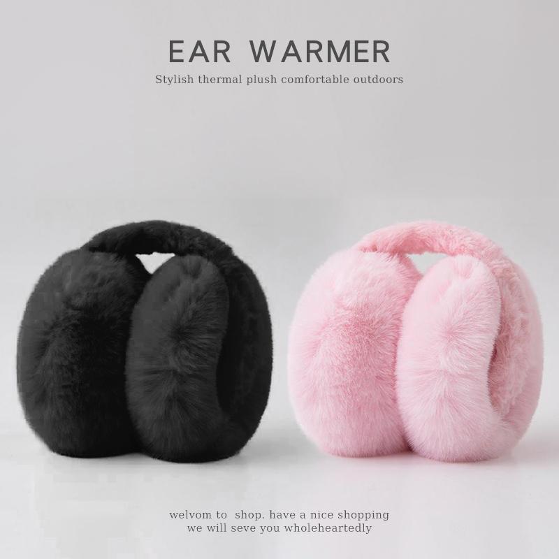 2 pcs Thick Fur Ear Warmers for Wind Protection, Warm earmuffs, Soft fur earmuffs, Windproof, Convenient folding, Winter accessories, Fashion earmuffs, Soft fur material