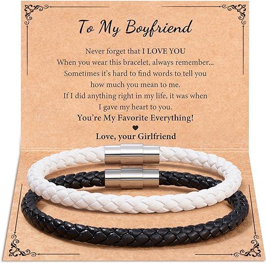 Valentines Day Birthday Gifts for Couples Matching Bracelet Love Gifts for Boyfriend Girlfriend