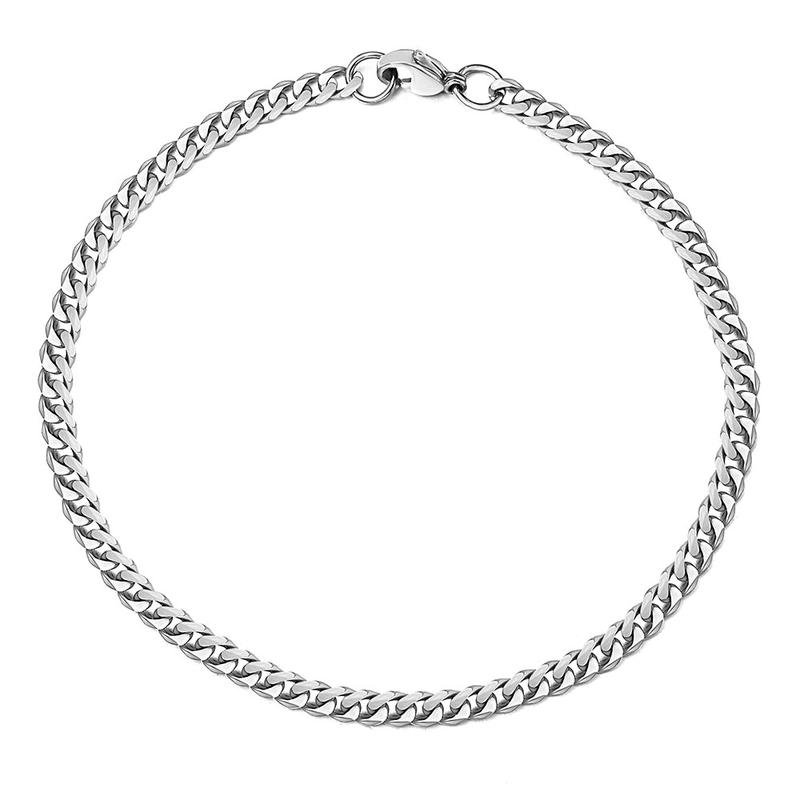 3 5 7 9 11MM Stainless Steel Curb Cuban Chain Bracelet Silver Color 7-11 inches for Men Women Summer Daily Jewelry boyfriend gifts