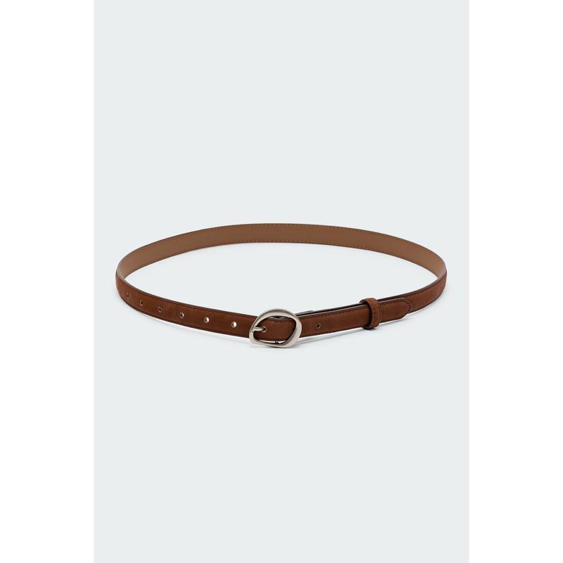 Faux Suede Slim Belt