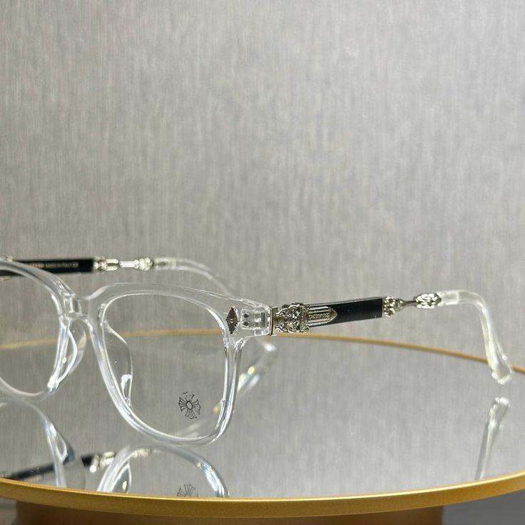 CHROME HEART GLASSES, Chrome Heart Fashion glasses, Oval Full Rim European Style Eyeglass, Unisex Daily Glasses for Everyday Use, Easy to Mix Match Outfit, Full box Glass, Fashion Accessory for Men and Women..