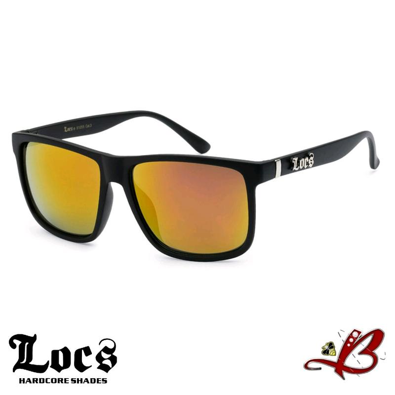 Locs  Vintage Hardcore Street Shades Classic Gangster Oversized Rectangular Horn Full Rim Sunglasses Black With Silver Accent