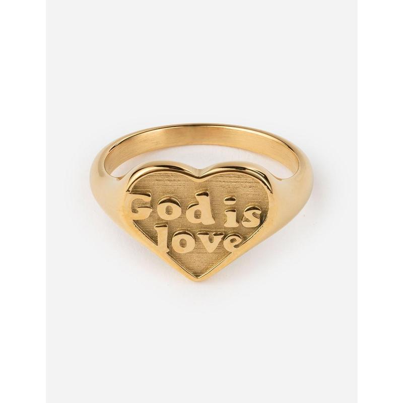 Gold God is Love Ring