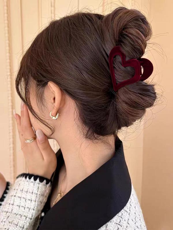 Heart Shape Hair Claw for Girlfriend, Elegant Cute Trendy Hair Claw for Girlfriend, Chic All-match Hair Accessories for Hairstyle Decor for Women & Girls