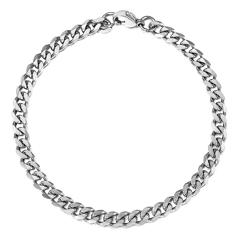 3 5 7 9 11MM Stainless Steel Curb Cuban Chain Bracelet Silver Color 7-11 inches for Men Women Summer Daily Jewelry boyfriend gifts