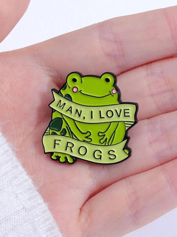 Cute Frog Design Brooch, Cartoon Animal Alloy Brooch for Women and Men, Fashion Accessories for Holiday Party and Daily Wear, Creative Holiday