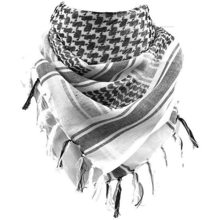 100% Cotton Shemagh Scarf Arab Tactical Desert Thickened Scarf Wrap for Women and Men