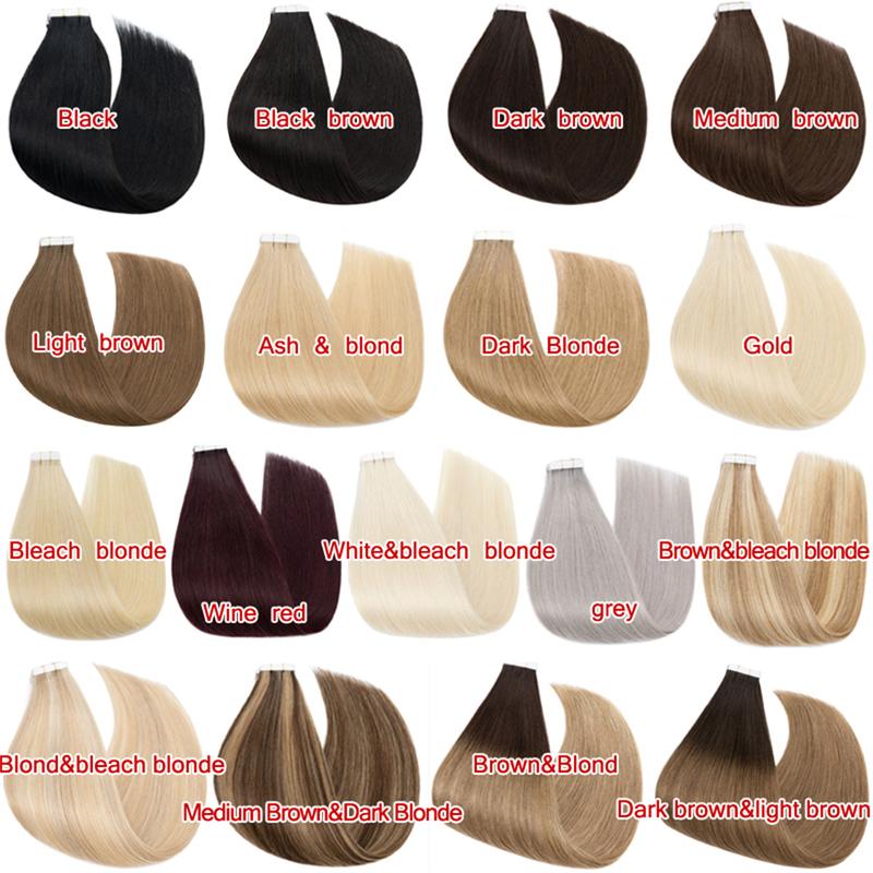 MY-LADY New Upgrade 20pcs Pack Tape In Extensions Remy Human Hair 100% Real Human Hair Extensions For Women