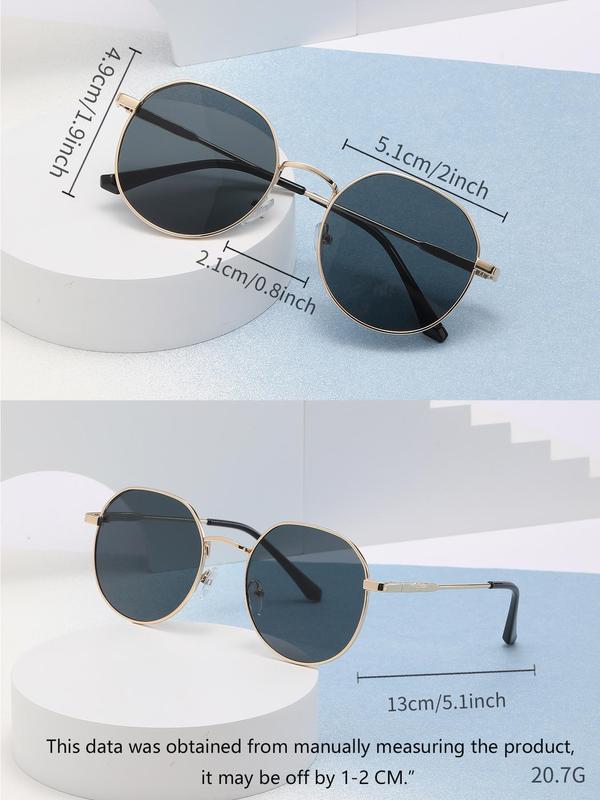 Women's Vintage Oval Frame Sunglasses, Trendy Casual Sunglasses for Everyday Summer Beach Vacation Use, Fashion Accessories for Outdoor Activities