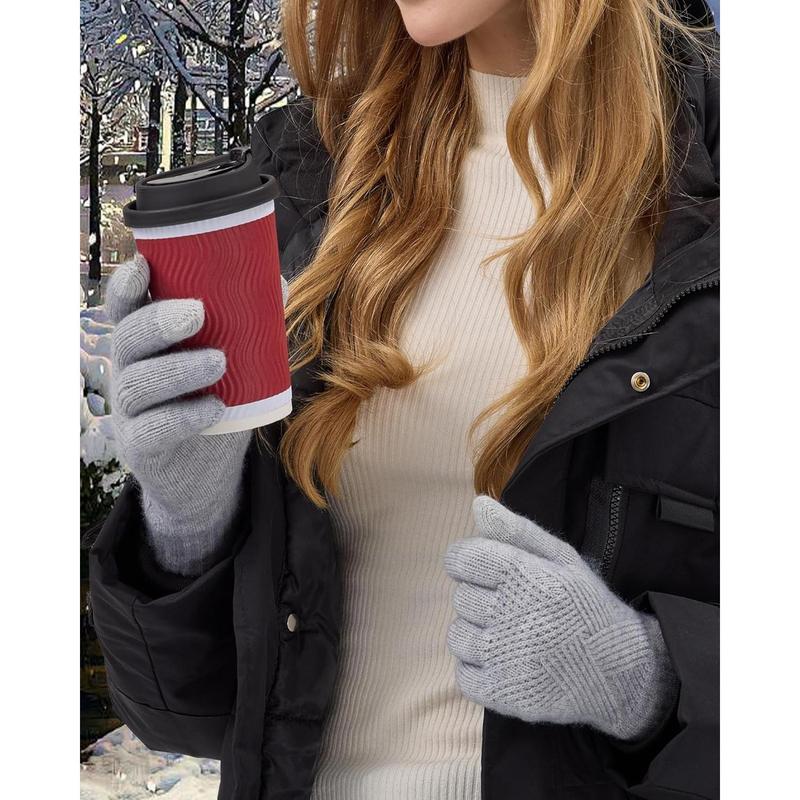 Winter Gloves for Women Touch Screen Elastic Thermal Knit Lining Warm Gloves for Cold Weather