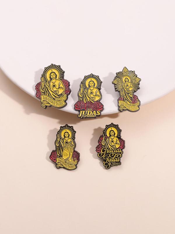 Creative Religion Series Brooch, Fashion Cartoon Jesus Design Brooch, Enamel Pin Suitable for Backpacks, Jeans, Scarves, Hats Decoration for Men & Women