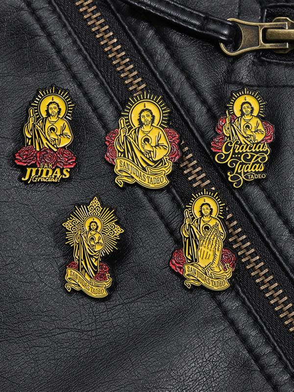 Creative Religion Series Brooch, Fashion Cartoon Jesus Design Brooch, Enamel Pin Suitable for Backpacks, Jeans, Scarves, Hats Decoration for Men & Women