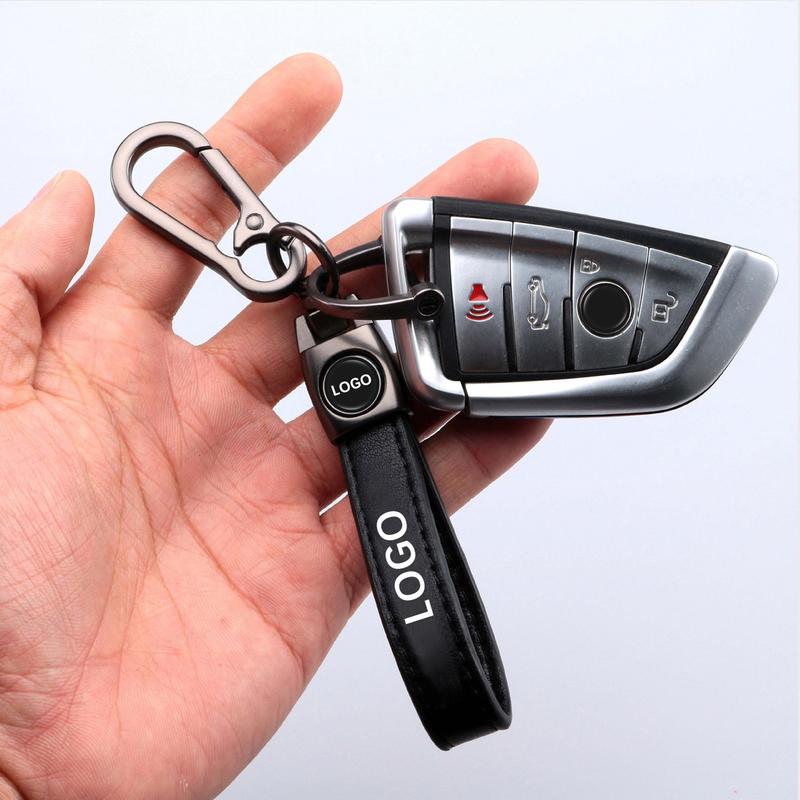 Leather Car Keychain Keyring with LOGO, Car Key Ring Key Chain,Car Key Fob Holder Car Key Lanyard llave con