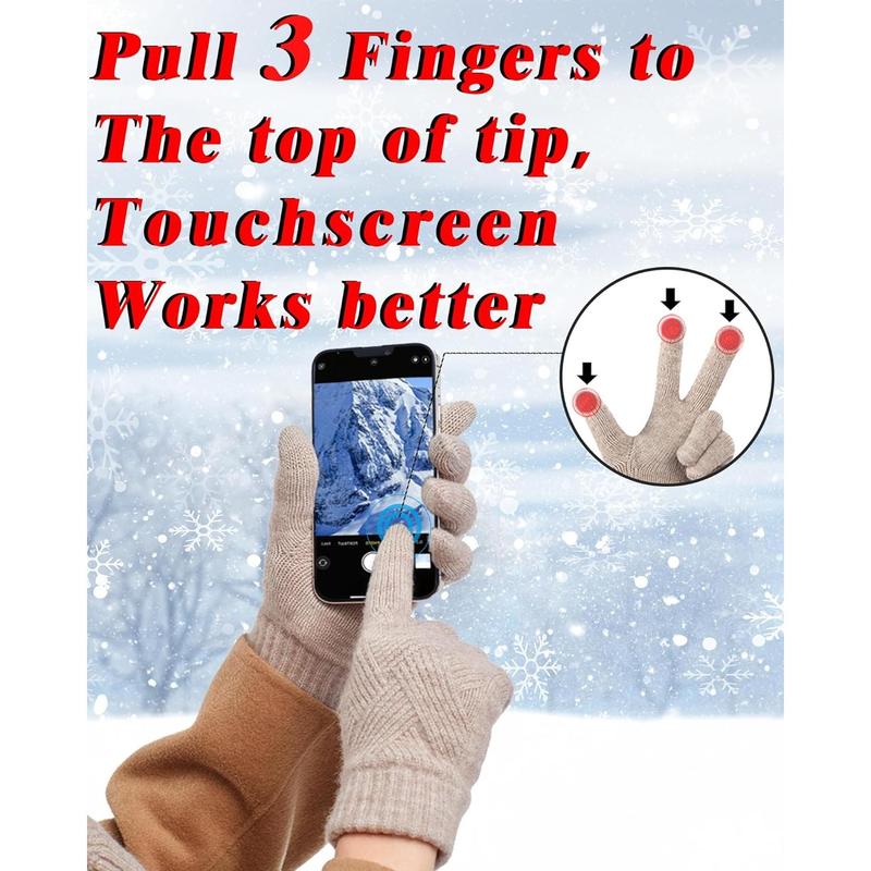 Winter Gloves for Women Touch Screen Elastic Thermal Knit Lining Warm Gloves for Cold Weather