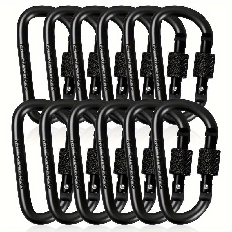 D-shaped Spring Hook Carabiners, 6 Counts Aluminum Alloy Buckles for Outdoor Activities, Climbing, Camping, Hiking, Fishing, Keychain Hooks