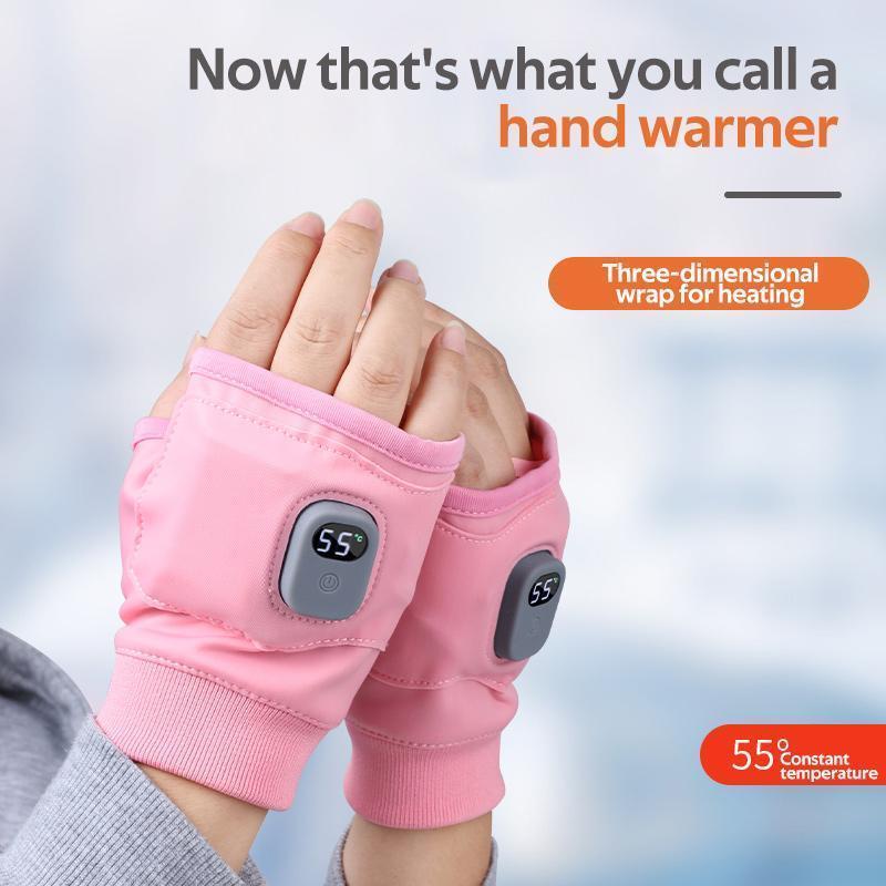 Portable Heating Gloves Rechargeable HandWarmer with Digital Disnlay Heated Gloves with3 Temperature Modes for Home Use