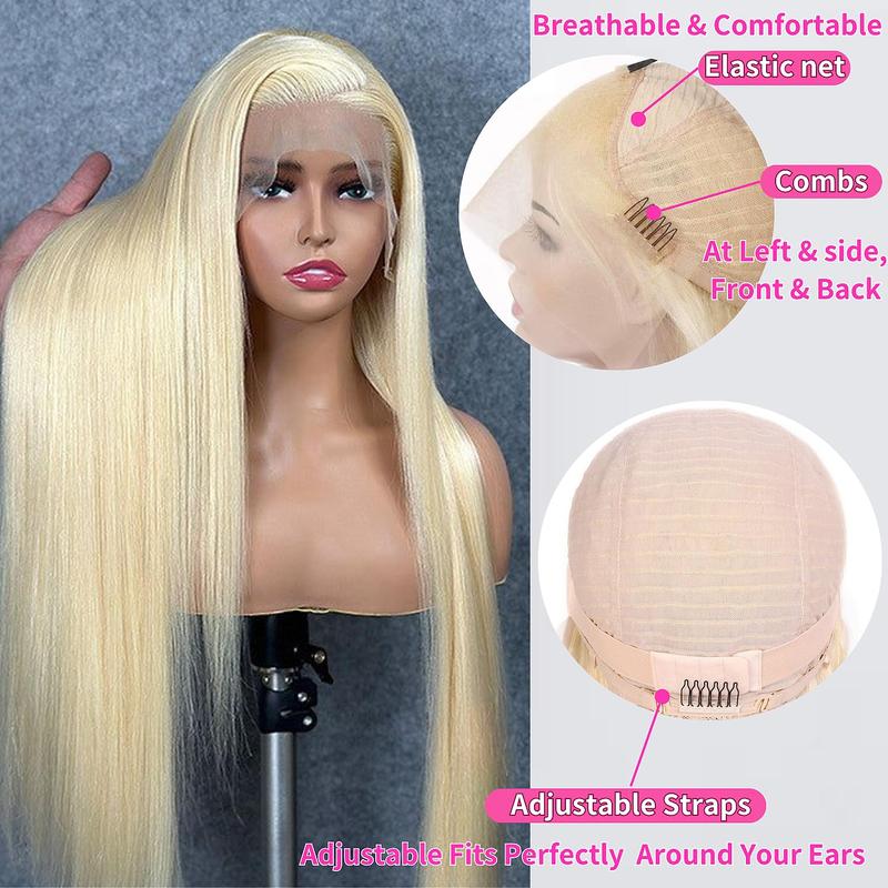 613 Wigs Blonde 13x6 HD Lace Front Wigs Human Hair Pre Plucked Straight 13x4 Lace Front Human Hair Wigs For Women Can Be Dyed 250% Density