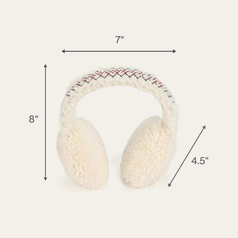 C.C Sherpa with Embroidery Earmuff for Women - Cozy Warmth and Stylish Detailing for Winter