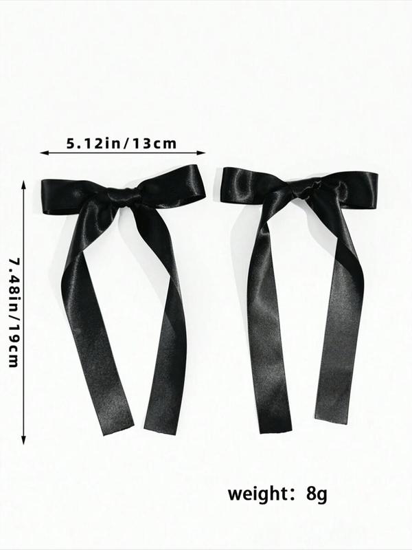 Cute Solid Color Bow Decor Hair Clips, 2024 New Style Fashionable Hair Accessories for Women & Girls, Minimalist Headwear Suitable for Thick Hair