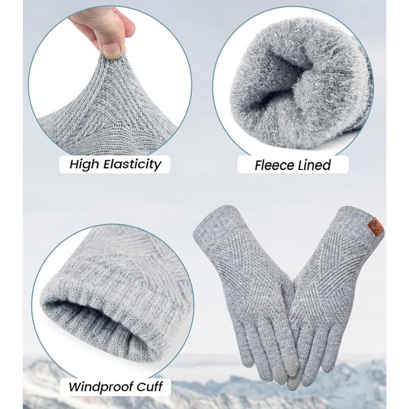 Winter Gloves for Women Touch Screen Elastic Thermal Knit Lining Warm Gloves for Cold Weather