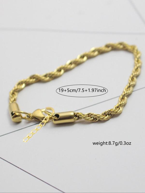 Men's Street Trend Minimalist Rope Link Bracelet, Trendy Vintage Bracelet, Chic All-match Jewelry As Gift for Boyfriend