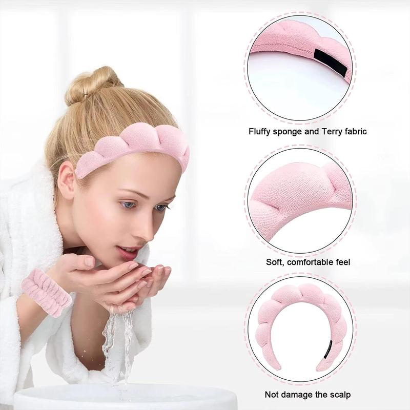 Hair Washing Wristband, 1 Set Soft Face Washing Headband, Hair Styling Accessories for Face Washing, Makeup, Shower and Skin Care