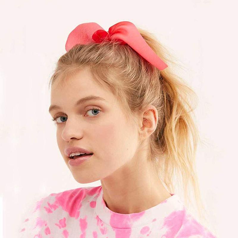 6PCS Hair Scrunchies Satin SilkRabbit Bunny Ear Bow Bowknot Scrunchie Bobbles Elastic Hair Ties Bands Ponytail Holder for Women Accessories