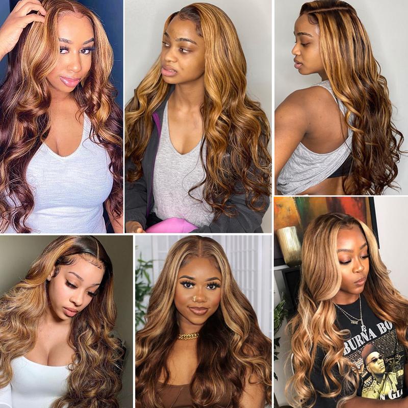 Highlight Wig 100%  13x6 Hd Lace Frontal Wig Honey Blonde Lace Front Wigs  Body Wave 4x4 5x5 Closure Wig