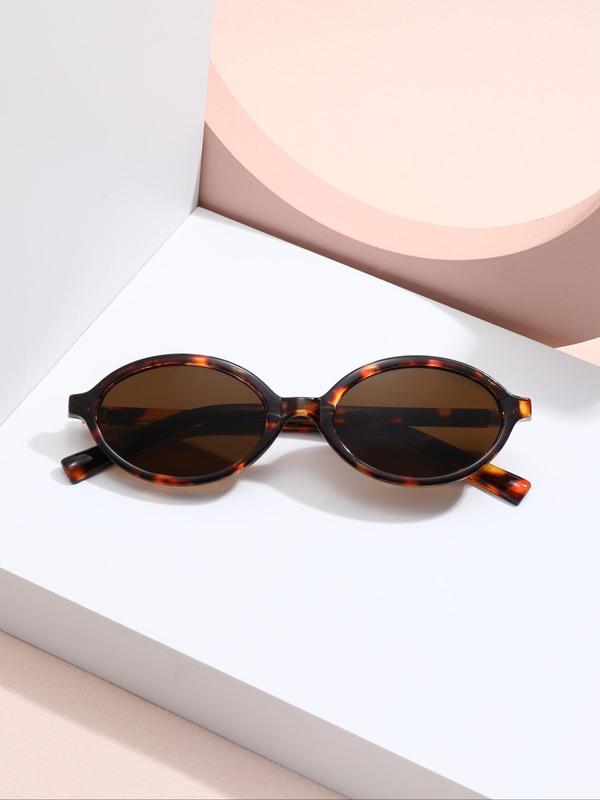 Vintage Oval Frame Sunglasses, Trendy Casual Sunglasses for Women & Men, Fashion Accessories for Everyday Use and Outdoor Activities