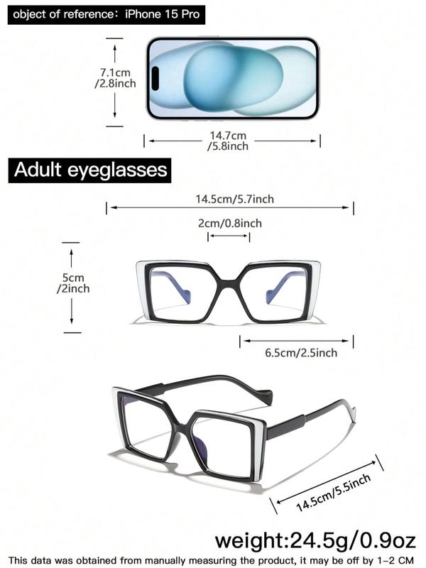 Unisex Fashionable Trendy Mixed Frame Eyeglasses, 2024 New Style Casual Versatile Glasses for Everyday Use, Fashion Accessories for Outdoor Activities