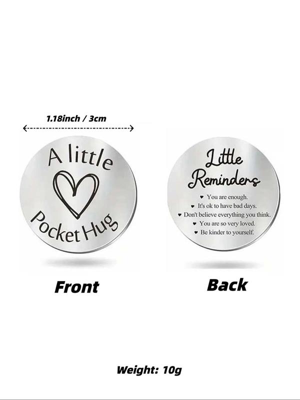 Stainless Steel Pocket Hug Token, Little Reminders Pocket Hug Token, Keepsake for Men, Fashion Accessories for Daily Use