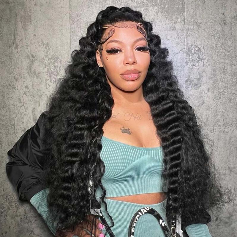 [Stylist Wig] Deep Wave 13x6 Pre Cut Lace Frontal Wig Ready To Go Trendy Fashion Appearance Lace Front Human Hair Wig