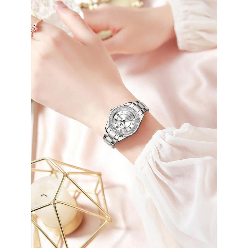 Homely Living  OLEVS. OLEVS Ladies Watch Diamond Dress Quartz Analog Female Watches Stainless Steel Two Tone Waterproof Luminous Day Date For Womens Wrist Watch Gift